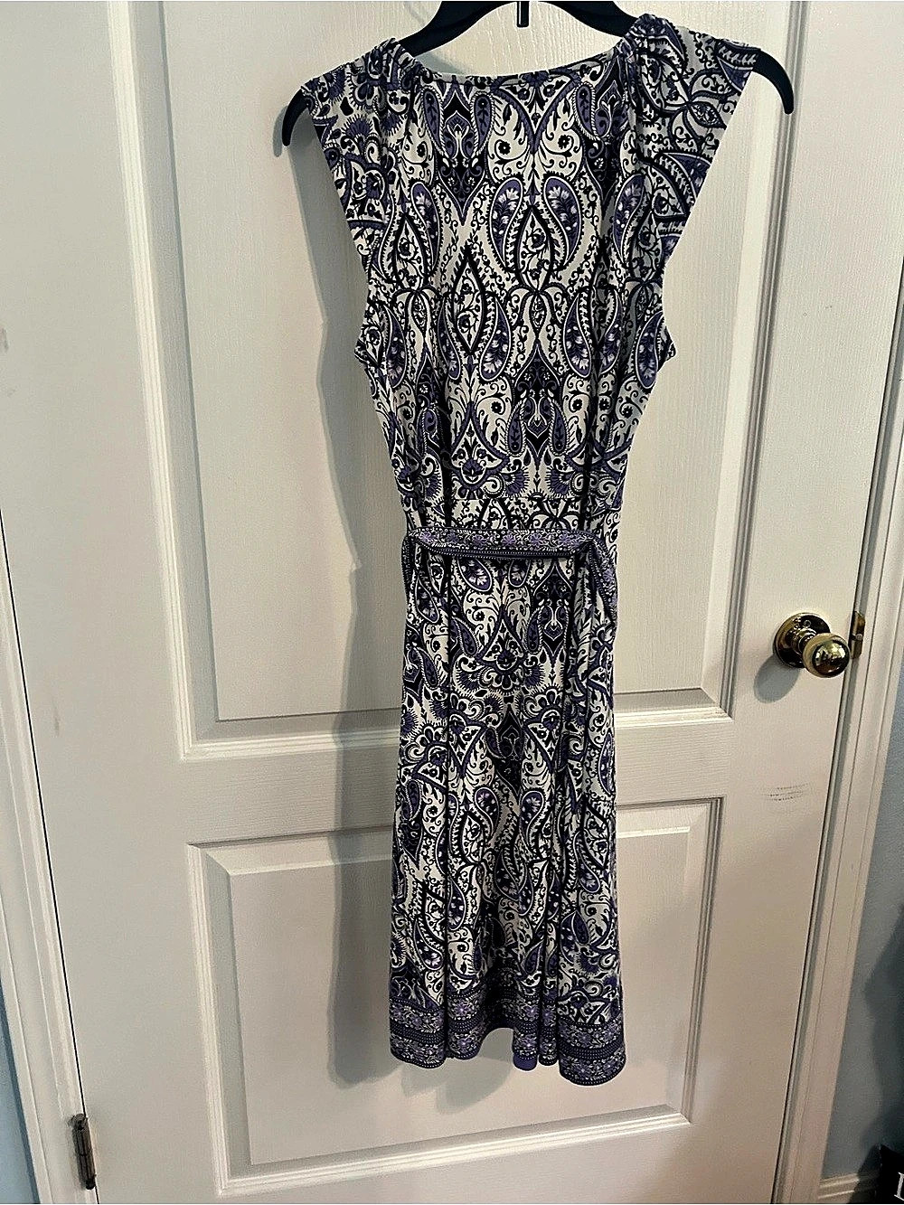 APT. 9 Paisley Midi Dress in Purple & White Size Small Like New